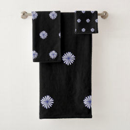 White Petals Black Gift Wohngestaltung Badhandtuch Set