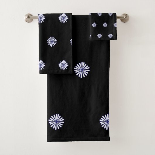 White Petals Black Gift Wohngestaltung Badhandtuch Set (Insitu)