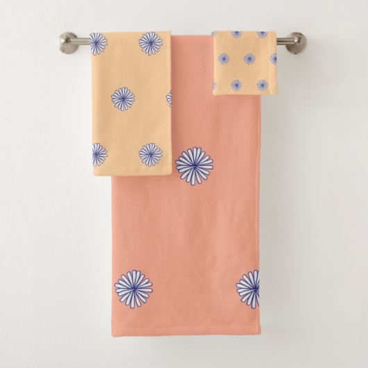 White Petals Peach Combo Gift Wohngestaltung Badhandtuch Set (Insitu)