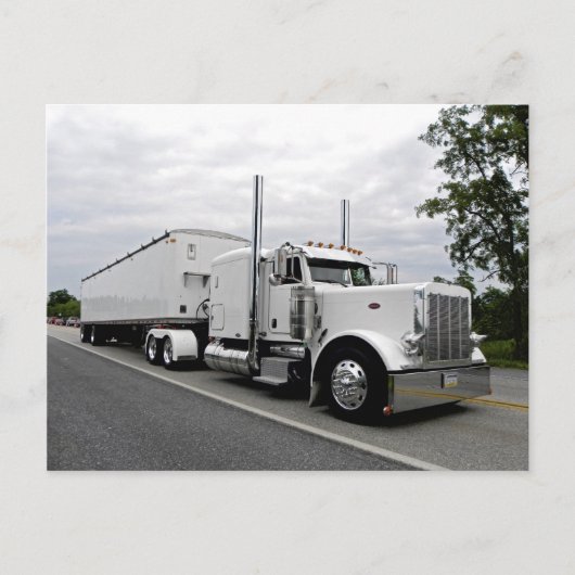 White Peterbilt 379 Postcard Postkarte (Vorderseite)