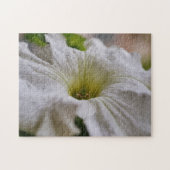 White Petunia Blume Makro Nah Up Puzzle (Horizontal)
