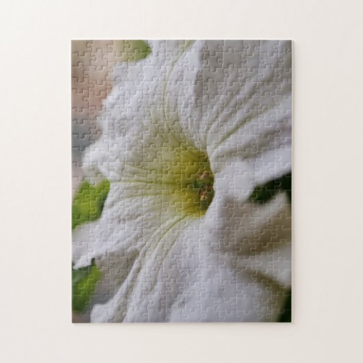White Petunia Blume Makro Nah Up Puzzle (Vertikal)