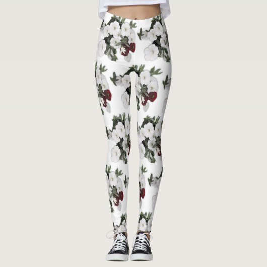White Petunia Leggings (Vorderseite)