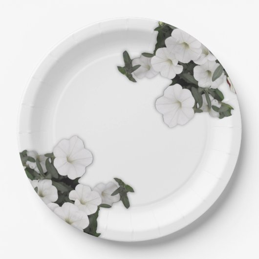 White Petunia Paper-Teller Pappteller (Vorderseite)