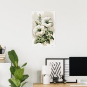 White Petunias Blume Art Print Poster (Heimbüro)