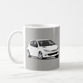 White Peugeot 206 GTi x 2 Bilder Kaffeetasse
