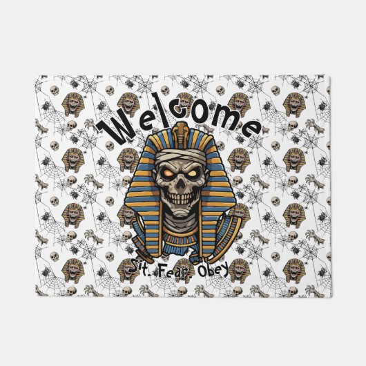 🤍 White Pharaoh Mummy Doormat 🎃 👑 Fußmatte (Vorderseite)