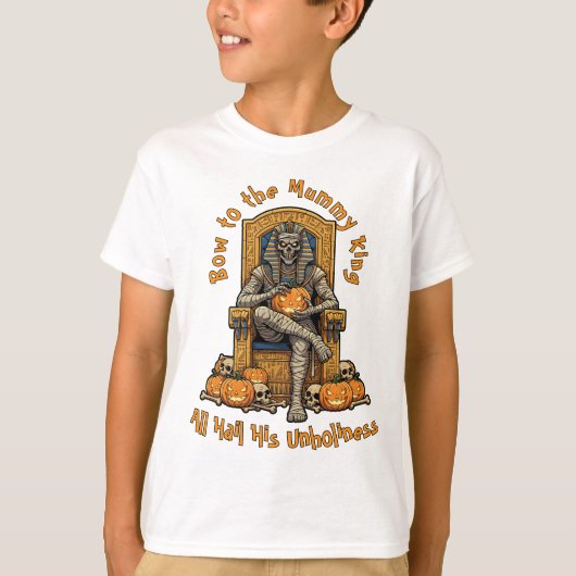 🤍 White Pharaoh Mummy Halloween T-Shirt 🎃 👑 (Vorderseite)