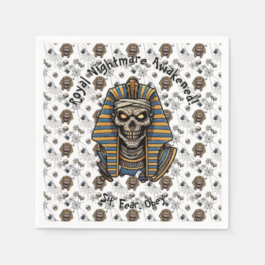 🤍 White Pharaoh Mummy Napkins 🎃 👑 Serviette (Vorderseite)