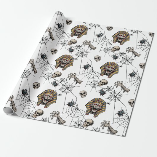 🤍 White Pharaoh Mummy Tissue Paper 🎃 👑 Geschenkpapier (Ungerollt)