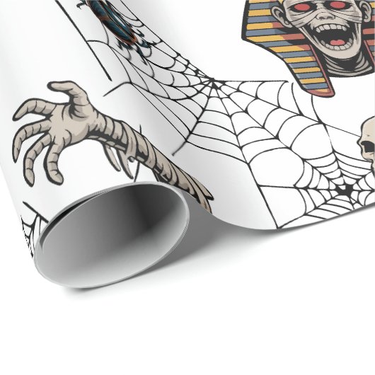 🤍 White Pharaoh Mummy Tissue Paper 🎃 👑 Geschenkpapier (Rolleneckpunkt)