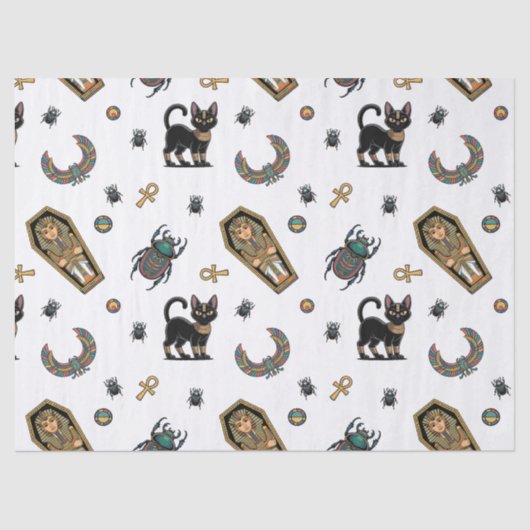 🤍 White Pharaoh Mummy Tissue Paper 🎃 👑 Seidenpapier (Vorderseite)