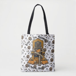 🤍 White Pharaoh Mummy Tote Bag 👑 🎃 Tasche