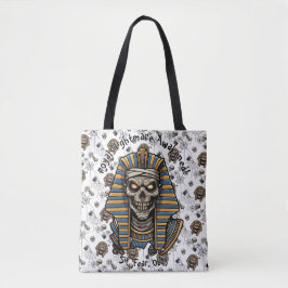 🤍 White Pharaoh Mummy Tote Bag 👑 🎃 Tasche