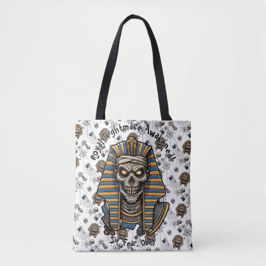 🤍 White Pharaoh Mummy Tote Bag 👑 🎃 Tasche (Vorderseite)