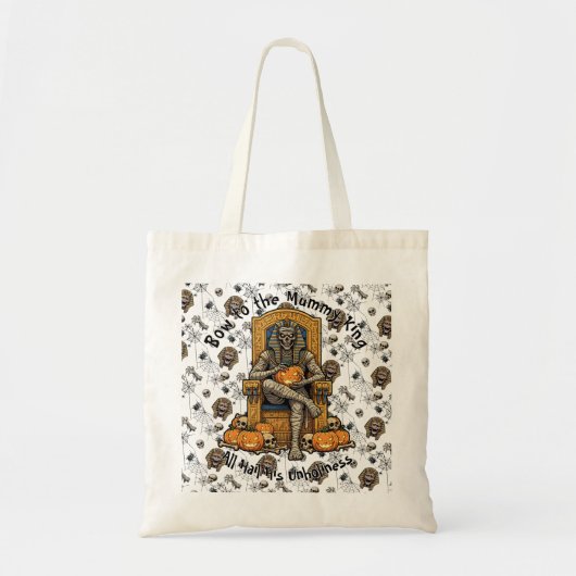 🤍 White Pharaoh Mummy Tote Bag 👑 🎃 Tragetasche (Vorne)