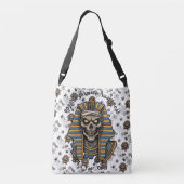 🤍 White Pharaoh Mummy Tote Bag 👑 🎃 Tragetaschen Mit Langen Trägern (Rückseite)