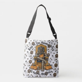 🤍 White Pharaoh Mummy Tote Bag 👑 🎃 Tragetaschen Mit Langen Trägern