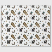 🤍 White Pharaoh Mummy Wrapping Paper 🎃 👑 Geschenkpapier (Flach)