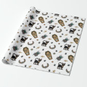 🤍 White Pharaoh Mummy Wrapping Paper 🎃 👑 Geschenkpapier (Ungerollt)