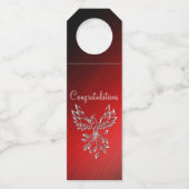 White Phoenix steigt rot an Black Ashes Glückwunsc Flaschenanhänger (Vorderseite)