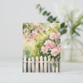 White Picket Fence Postkarte (Stehend Vorderseite)