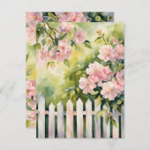 White Picket Fence Postkarte (Vorne/Hinten)