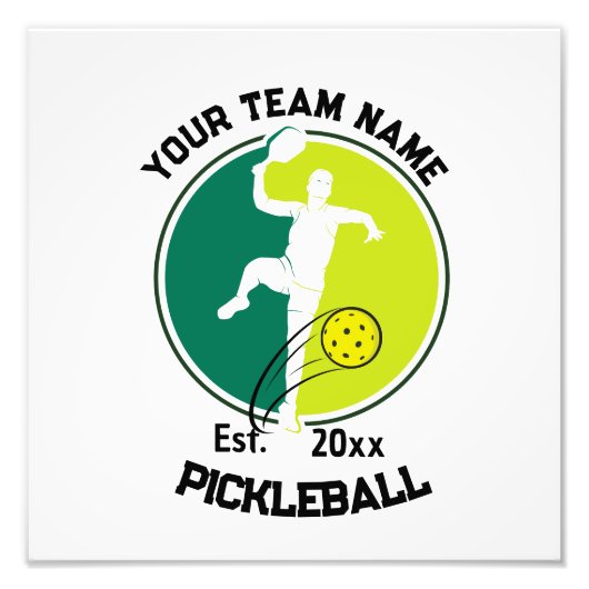 White Pickleball Club Team Player Pickler Custom Fotodruck (Vorne)