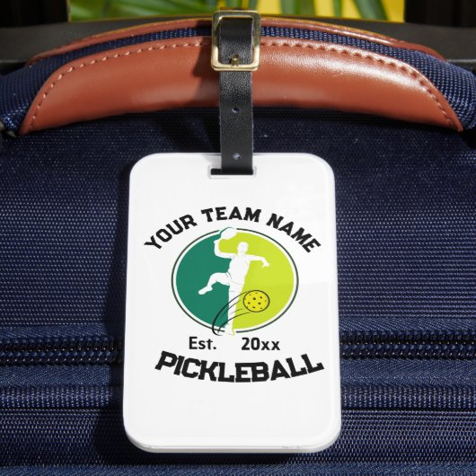 White Pickleball Club Team Player Pickler Custom Gepäckanhänger (Vorderseite Insitu 2)