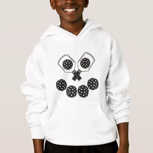 White Pickleball Jackolantern Hoodie (Vorderseite)