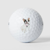 White Pied Frenchie French Bulldog Golfball (Vorderseite)