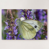 White Pieris Rapae Butterfly. Puzzle (Horizontal)
