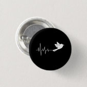 White Pigeon Heartbeat Button (Vorne & Hinten)