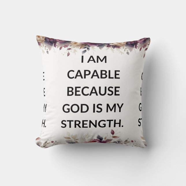 White pillow with a simple religious quote kissen (Vorderseite)