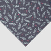 White Pine Boughers Feathers Holly Berries Weihnac Seidenpapier (Ausschnitt)
