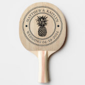 White Pine Pineapple Wedding Crest & Names Tischtennis Schläger (Rückseite)