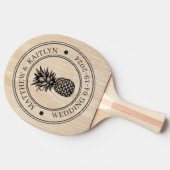 White Pine Pineapple Wedding Crest & Names Tischtennis Schläger (Seitenansicht)