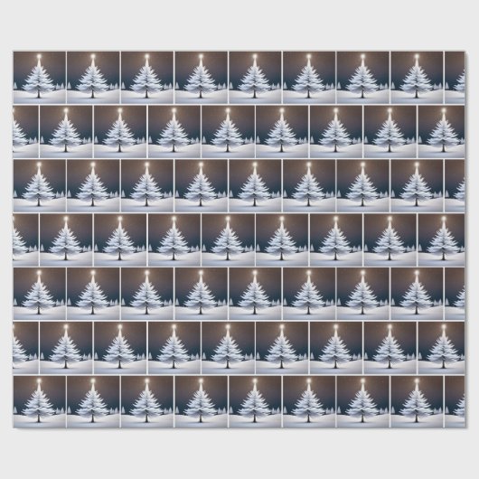White Pine Tree und Star Geschenkpapier (Flach)