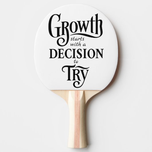 White Ping Pong Paddle - Wachstum beginnt Tischtennis Schläger (Vorderseite)