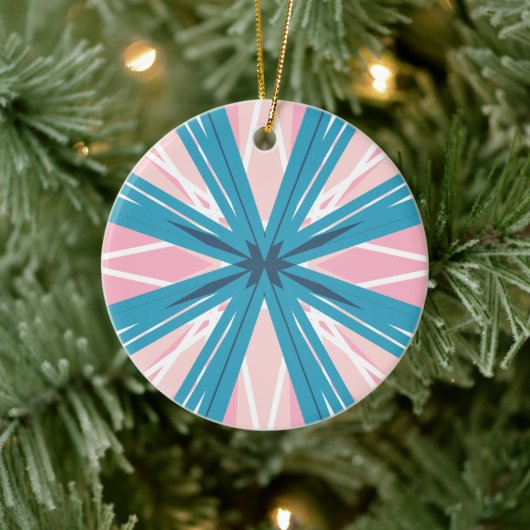 White Pink Blue Festivals Feminine Sternexplosion  Keramik Ornament (Baum)