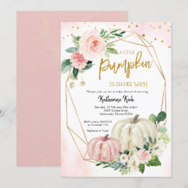 White Pink Blush Pumpkin ist auf dem Weg Einladung