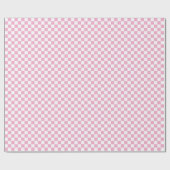 White & Pink Checkerboard Wrapping Paper Roll Geschenkpapier (Flach)