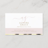 White Pink Feaather Gold Visitenkarte (Rückseite)