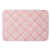 White & Pink Floral Damasks Pattern Badematte (Vorderseite)
