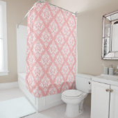 White & Pink Floral Damasks Pattern Duschvorhang (Beispiel)