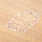 white pink flowers First Communion Acryleinladungen (Ablage )