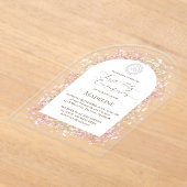 white pink flowers First Holy Communion Acryleinladungen (Ablage )