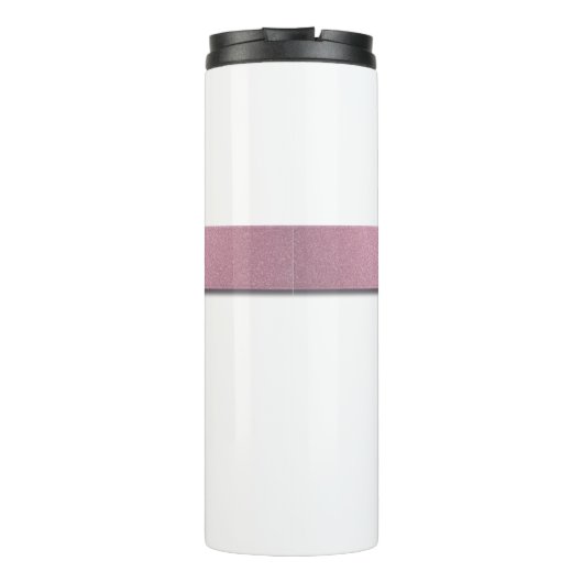 White Pink Glitzer Girly Monogram Boss Script Thermosbecher (Rückseite)