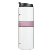 White Pink Glitzer Girly Monogram Boss Script Thermosbecher (Nach rechts gedreht)