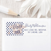 White Pink & Navy Polka Dot Grad Cap Abschluss (Insitu)
